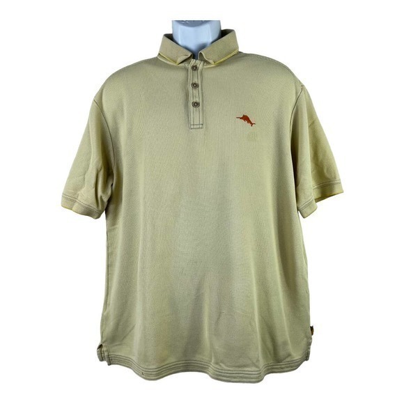 Tommy Bahama Men Polo T-Shirt Yellow Size L